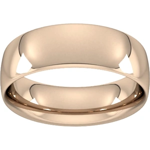 Goldsmiths 7mm Traditional Court Heavy Wedding Ring In 18 Carat Rose Gold - Ring Size Q