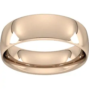 Goldsmiths 7mm Traditional Court Heavy Wedding Ring In 18 Carat Rose Gold - Ring Size W