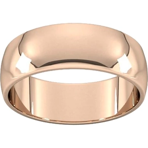 Goldsmiths 7mm D Shape Standard Wedding Ring In 18 Carat Rose Gold - Ring Size T