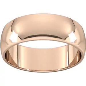 Goldsmiths 7mm D Shape Standard Wedding Ring In 18 Carat Rose Gold - Ring Size X