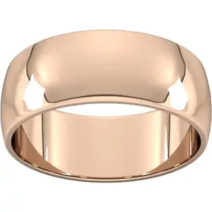 Goldsmiths 8mm D Shape Standard Wedding Ring In 18 Carat Rose Gold - Ring Size G