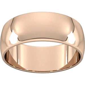 Goldsmiths 8mm D Shape Standard Wedding Ring In 18 Carat Rose Gold - Ring Size T