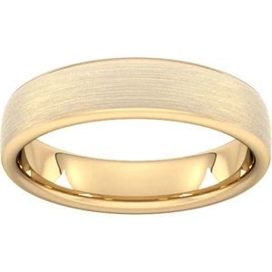 Goldsmiths 5mm Traditional Court Heavy Matt Finished Wedding Ring In 18 Carat Yellow Gold - Ring Size P