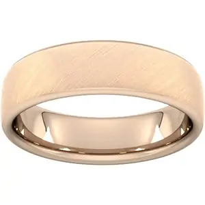 Goldsmiths 6mm Slight Court Extra Heavy Diagonal Matt Finish Wedding Ring In 9 Carat Rose Gold - Ring Size Z