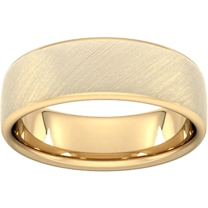 Goldsmiths 6mm Slight Court Heavy Diagonal Matt Finish Wedding Ring In 18 Carat Yellow Gold - Ring Size P