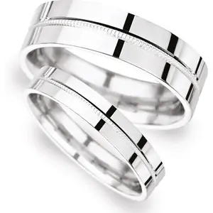 Goldsmiths 4mm Flat Court Heavy Milgrain Centre Wedding Ring In Platinum - Ring Size Z
