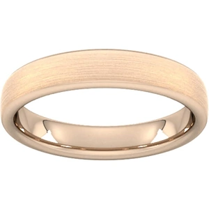 Goldsmiths 4mm Slight Court Heavy Matt Finished Wedding Ring In 18 Carat Rose Gold - Ring Size S