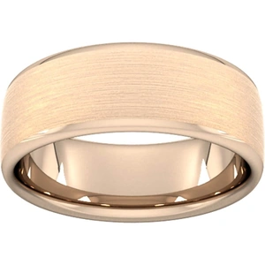 Goldsmiths 8mm Slight Court Extra Heavy Matt Finished Wedding Ring In 18 Carat Rose Gold - Ring Size V