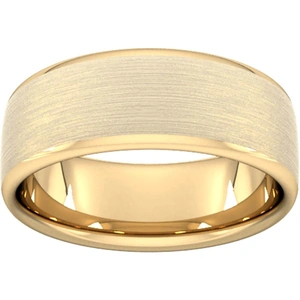 Goldsmiths 8mm D Shape Standard Matt Finished Wedding Ring In 9 Carat Yellow Gold - Ring Size T