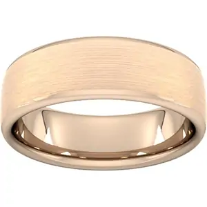Goldsmiths 7mm D Shape Standard Matt Finished Wedding Ring In 9 Carat Rose Gold - Ring Size M