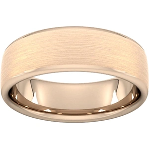 Goldsmiths 7mm D Shape Standard Matt Finished Wedding Ring In 9 Carat Rose Gold - Ring Size P