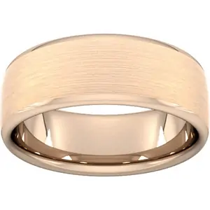 Goldsmiths 8mm D Shape Standard Matt Finished Wedding Ring In 9 Carat Rose Gold - Ring Size I