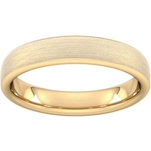 Goldsmiths 4mm D Shape Standard Matt Finished Wedding Ring In 18 Carat Yellow Gold - Ring Size T