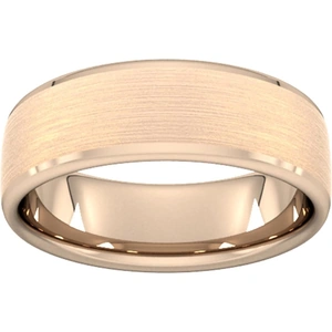 Goldsmiths 7mm Traditional Court Heavy Polished Chamfered Edges With Matt Centre Wedding Ring In 18 Carat Rose Gold - Ring Size Q