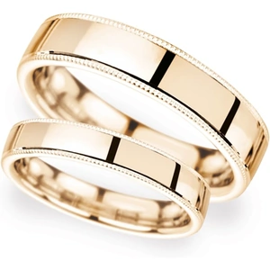 Goldsmiths 2mm D Shape Standard Milgrain Edge Wedding Ring In 9 Carat Rose Gold - Ring Size J