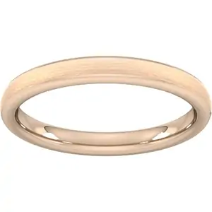 Goldsmiths 2.5mm Slight Court Heavy Matt Finished Wedding Ring In 18 Carat Rose Gold - Ring Size R