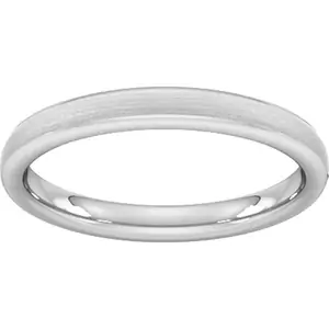 Goldsmiths 2.5mm Flat Court Heavy Matt Finished Wedding Ring In Platinum - Ring Size Q