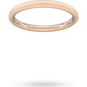 Goldsmiths 2mm Traditional Court Standard Matt Finished Wedding Ring In 9 Carat Rose Gold - Ring Size N