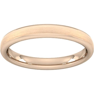 Goldsmiths 3mm Traditional Court Heavy Matt Finished Wedding Ring In 9 Carat Rose Gold - Ring Size J
