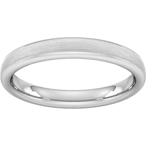 Goldsmiths 3mm Traditional Court Standard Matt Finished Wedding Ring In 18 Carat White Gold - Ring Size J