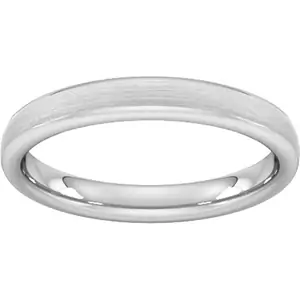 Goldsmiths 3mm Traditional Court Standard Matt Finished Wedding Ring In Platinum - Ring Size G