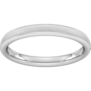 Goldsmiths 2.5mm Traditional Court Heavy Matt Finished Wedding Ring In Platinum - Ring Size P