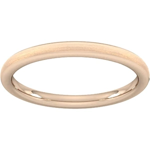 Goldsmiths 2mm D Shape Heavy Matt Finished Wedding Ring In 9 Carat Rose Gold - Ring Size L