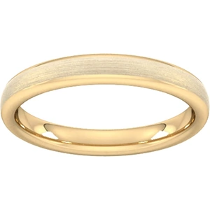 Goldsmiths 3mm D Shape Standard Matt Finished Wedding Ring In 18 Carat Yellow Gold - Ring Size K
