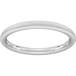 Goldsmiths 2mm D Shape Standard Matt Finished Wedding Ring In 950 Palladium - Ring Size M