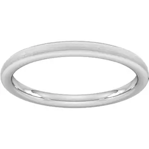 Goldsmiths 2mm D Shape Standard Matt Finished Wedding Ring In 950 Palladium - Ring Size R