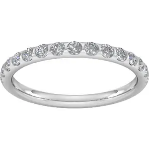 Goldsmiths 0.53 Carat Total Weight Curved Bar Brilliant Cut Diamond Set Wedding Ring In Platinum - Ring Size S