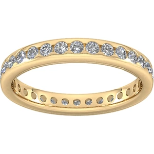 Goldsmiths 0.81 Carat Total Weight Brilliant Cut Scalloped Channel Set Diamond Wedding Ring In 18 Carat Yellow Gold - Ring Size P
