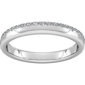Goldsmiths 0.42 Carat Total Weight Brilliant Cut Wave Claw Set Diamond Wedding Ring In Platinum - Ring Size K