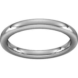 Goldsmiths 2.5mm Slight Court Extra Heavy Wedding Ring In 18 Carat White Gold - Ring Size M