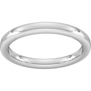 Goldsmiths 2.5mm Slight Court Extra Heavy Wedding Ring In 950 Palladium - Ring Size L