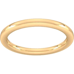 Goldsmiths 2mm Slight Court Extra Heavy Wedding Ring In 18 Carat Yellow Gold - Ring Size J