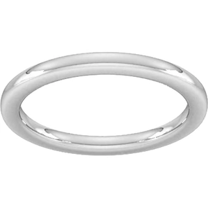 Goldsmiths 2mm Slight Court Extra Heavy Wedding Ring In 950 Palladium - Ring Size M