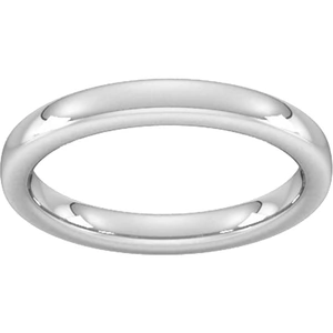 Goldsmiths 3mm Slight Court Extra Heavy Wedding Ring In 9 Carat White Gold - Ring Size J