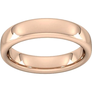 Goldsmiths 5mm Slight Court Extra Heavy Wedding Ring In 9 Carat Rose Gold - Ring Size V