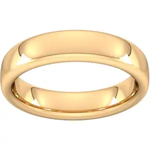 Goldsmiths 5mm Slight Court Extra Heavy Wedding Ring In 18 Carat Yellow Gold - Ring Size W