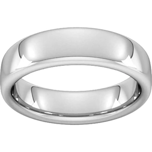 Goldsmiths 6mm Slight Court Extra Heavy Wedding Ring In 9 Carat White Gold - Ring Size T