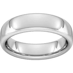Goldsmiths 6mm Slight Court Extra Heavy Wedding Ring In 18 Carat White Gold - Ring Size W