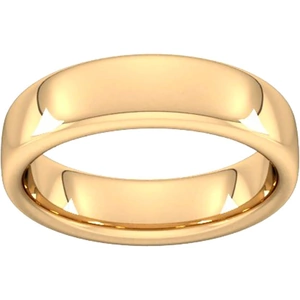 Goldsmiths 6mm Slight Court Extra Heavy Wedding Ring In 18 Carat Yellow Gold - Ring Size P