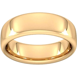 Goldsmiths 7mm Slight Court Extra Heavy Wedding Ring In 18 Carat Yellow Gold - Ring Size P