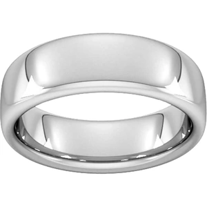 Goldsmiths 7mm Slight Court Extra Heavy Wedding Ring In Platinum - Ring Size T