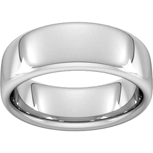 Goldsmiths 8mm Slight Court Extra Heavy Wedding Ring In Platinum - Ring Size P