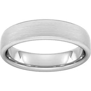 Goldsmiths 5mm Slight Court Standard Matt Finished Wedding Ring In 950 Palladium - Ring Size S