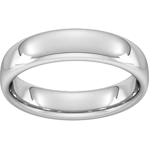 Goldsmiths 5mm Slight Court Heavy Wedding Ring In 18 Carat White Gold - Ring Size P