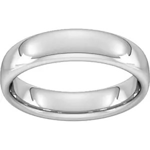Goldsmiths 5mm Slight Court Heavy Wedding Ring In Sterling Silver - Ring Size N