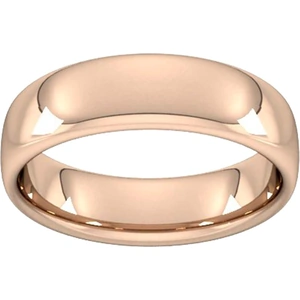 Goldsmiths 6mm Slight Court Heavy Wedding Ring In 18 Carat Rose Gold - Ring Size S